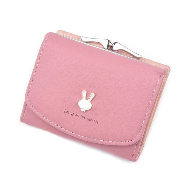 

2020 new wallet women's short soft leather wallet fashion fold korean student zero small, Red;black