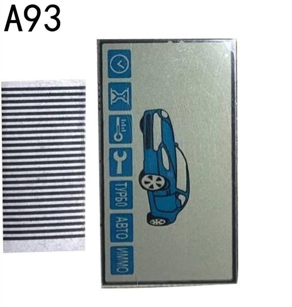 

wholesale 2 pcs/lot a93 keychain lcd display + zebra paper for russian starline a93 lcd remote control key chain fob trinket car
