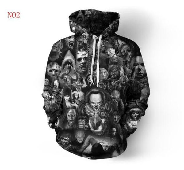 

popular designer hoodies for men sweatshirts 3d skulls pattern luxury mens coats hooded hoodie clothing s-5xl available, Black