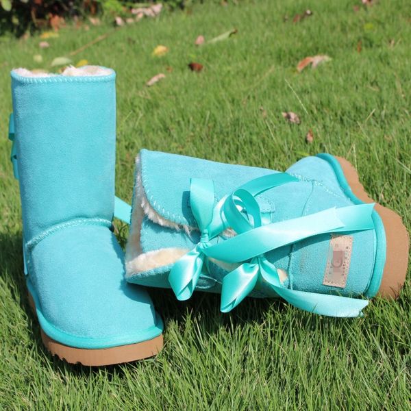 

2019new wgg women's australia classic kneel boots ankle boots black grey chestnut navy blue women girl bow half boots size us 4-13