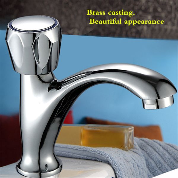 

jamuwy wash basin faucet single handle faucet single hole cold copper new