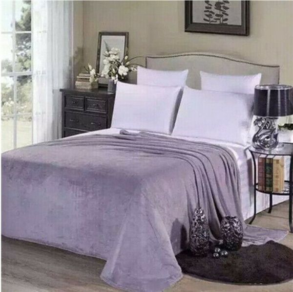 

small super warm solid warm micro plush fleece blanket throw rug sofa bedding