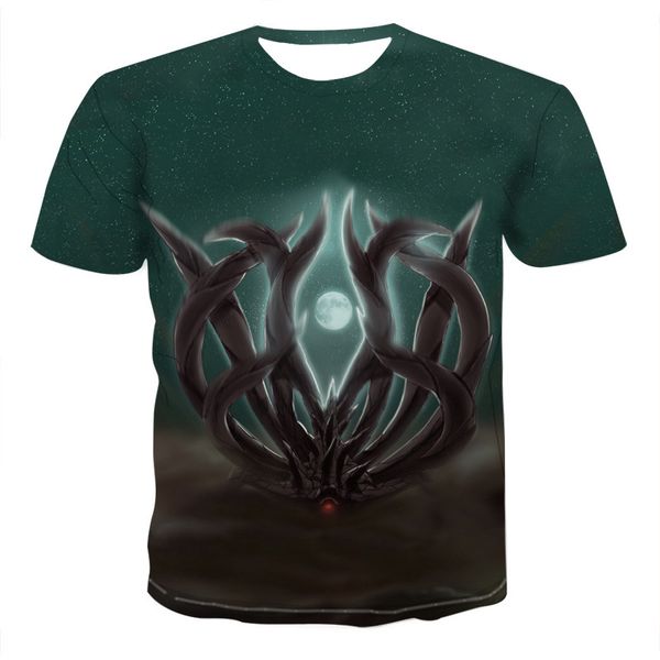 

2019 summer 3d print naruto printing short sleeve shirt fashion latest mens t-shirt casual breathable t-shir, White;black