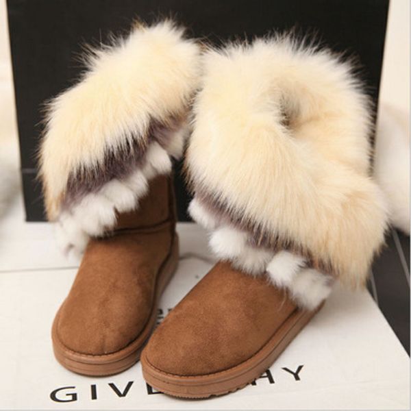 

woman shoes boots cute warm winter women snow boots flock ankle boots casual flats comfortable girls shoes cotton female shoes, Black