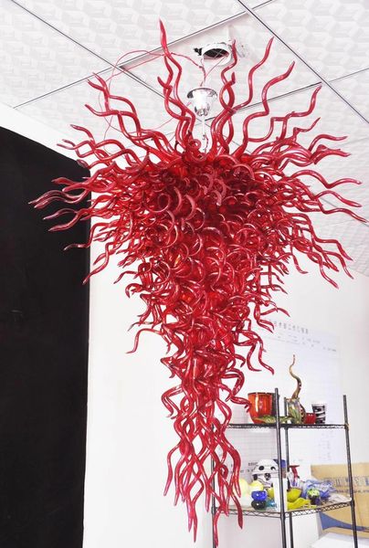 

red glass chandelier ce/ul led light fancy l hall decoration style murano glass large chandelier