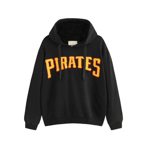 

new italy designers fashion mens sweatshirt with pirates patch men hoodies women sweatshirts streetwear jacket k31, Black