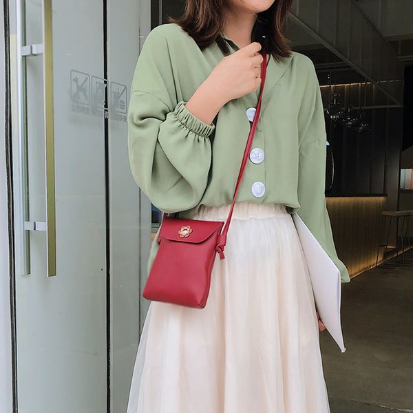 

women's bags solid color small flap crossbody bags ladies candy color buckle flower shoulder bag mini messenger bag #0813