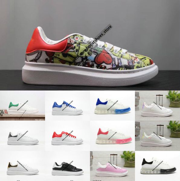 

2020 new luxury designer shoes og white black leather casual shoes girl women men pink gold red comfortable tn flat sneakers 36-44