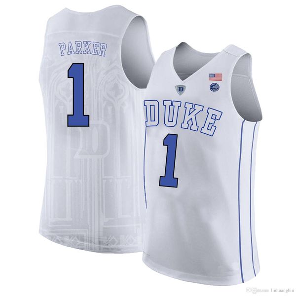

grant hill men's duke blue devils goldwire 14 harry giles jabari parker white stitched college basketball jersey, Black