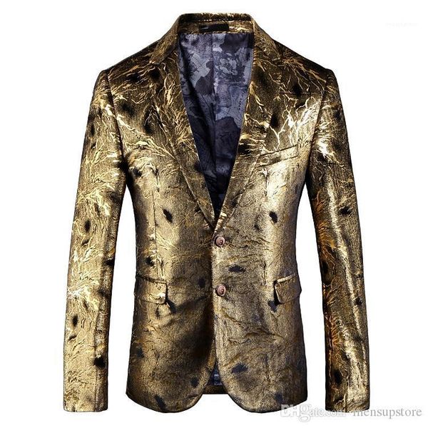 

новый дизайнер золото две кнопки карманы блейзер осень зима мужчины блейзеры костюмы 19ss, White;black