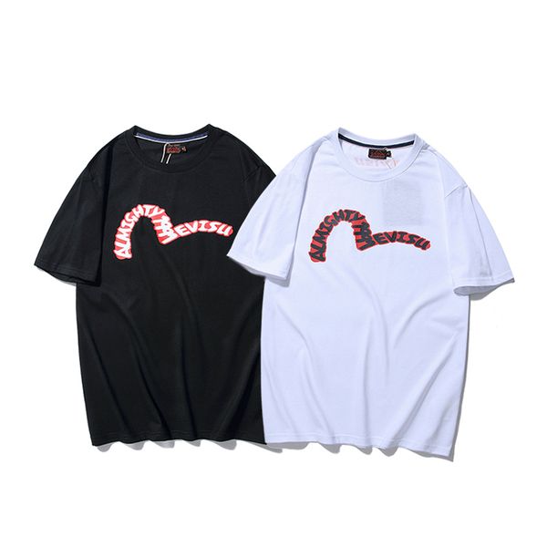 

Evisu Дизайнер футболка Evisu Черного Красного Mens конструктора футболка с коротким ру