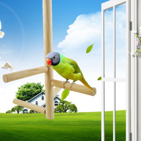 

parrot four ladder can rotating ladder natural cage toys pets birds toys wooden bird ladder swing