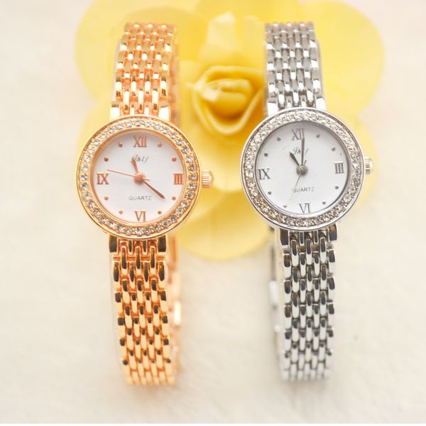 

2019 fashion ladies fine bracelet watch luxury gold silver steel diamond woman jewelry wrist watch casual dress gift clock, Slivery;brown