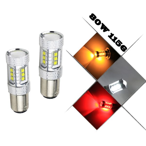 

high power s25 1156 ba15s bau15s bay15s 80w p21w cree chip led car reverse backup lamp sourcing light white/red/yellow