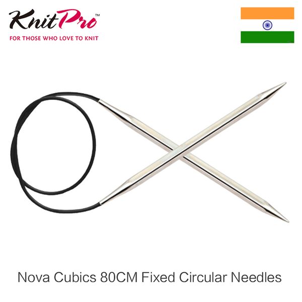 

knitpro nova cubics 80 cm fixed circular needle, Black