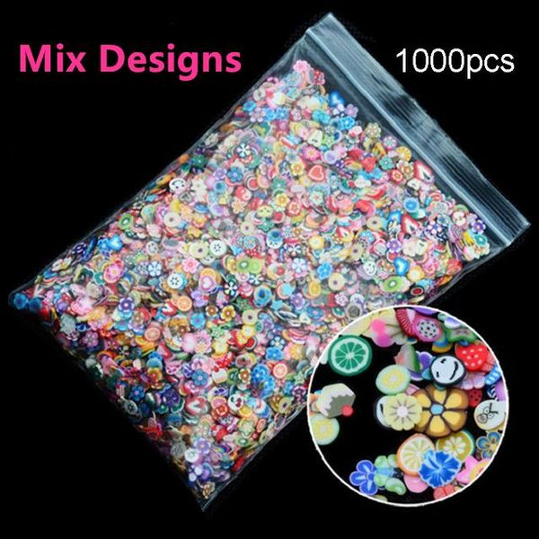 

1000шт / уп nail art фрукты цветы перо diy дизайн фимо cane ломтики украшения акриловая красоты полимерная глина ногтей наклейки инструмент, Silver;gold