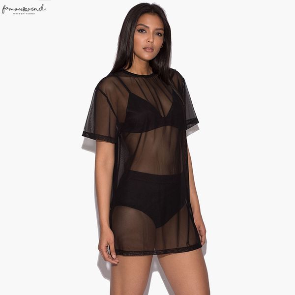 

summer women mesh mini dress female holiday o collar party ladies casual dress black lace dress, Black;gray