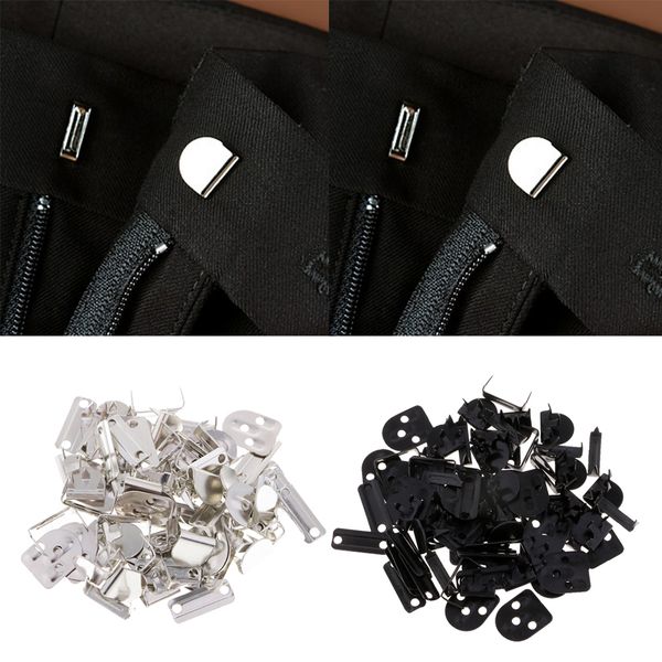

40 sets metal hook and eye closures fastener for trouser jeans dress sewing, Black