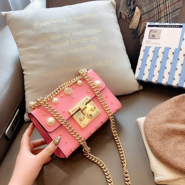 

womens luxury designer bag handbags fashion retro leather one-shoulder flip buckle buckle bag diagonal package designer handbag 20cm