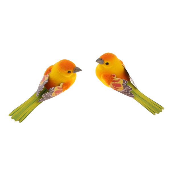 

2pcs artificial realistic decor fake bird simulation home ornament bird