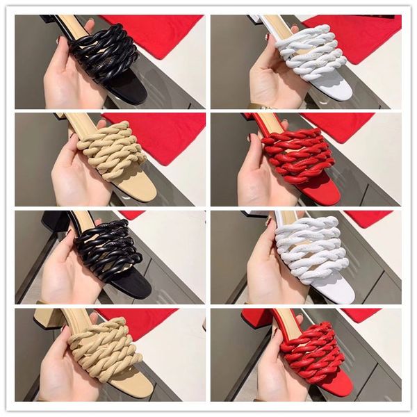 

fashion quality fashion brand women designer shoes woman smooth leather slippers lady sandals slides summer beach shoes, Black