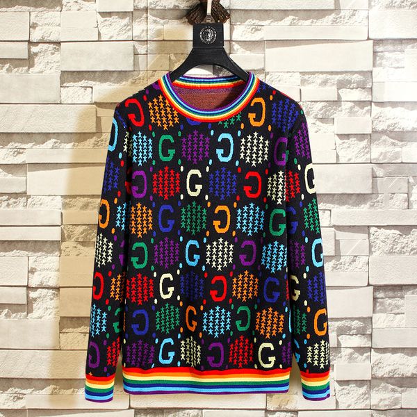 

men 2020 casual striped cotton sweater men o-neck warm 100% cotton knitted sweaters men's plus size sweaters coat, Black;brown