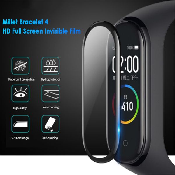 

film for xiaomi mi band 4 protector soft glass for miband 4 film full cover screen protection case protective smart accessories