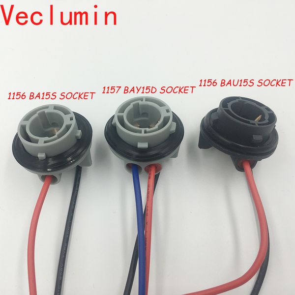 

2pcs 1156 ba15s adapter car auto led bulb socket connector pre-wiring plug female adaptor holder for 1157 bay15d bau15s