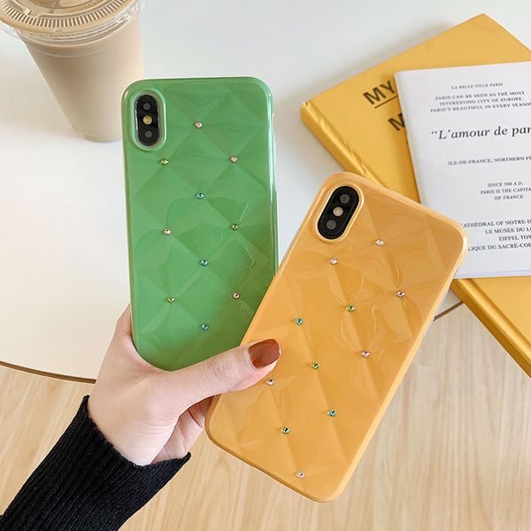 

for iphone xs max xr phone case quilted rhinestone pattern overlay 6 7 8 x plus appearance patented product soft cell phone cases