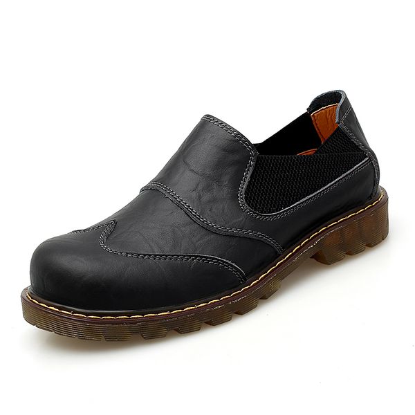 

men's shoes spring autumn breathable leather shoes men oxford mens flats fashion genuine leather casual 38-47, Black