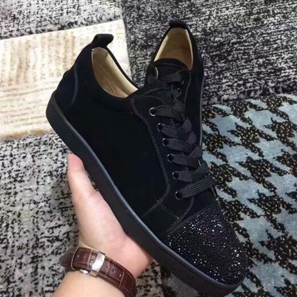 

high 2020 purple colorful glitter leather gold line men red bottom shoes for women designer casual shoes fashion sneakers, Black