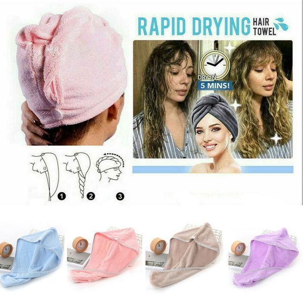 

microfiber rapid drying hair towel quick dry hair hat towel bathing cap