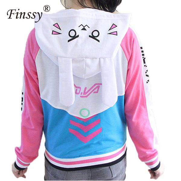 

anime clothes game dva hoodie cosplay costume baseball coat jacket feminino cosplay thin hoodies for men women, Black;red