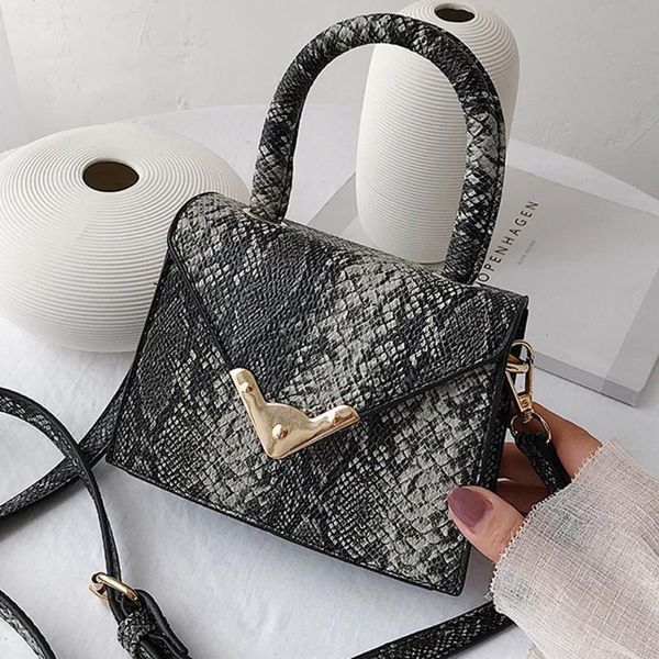 

snake fashion women bag pu leather handle messenger bag wild shoulder crossbody women handbag bolso mujer