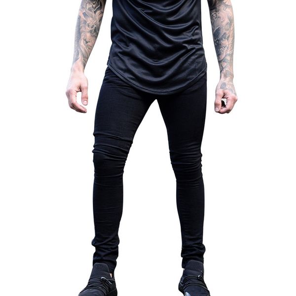 

monerffi brand new men black jeans skinny stretch slim fashion hip hop swag man casual denim biker holes jeans pants, Blue