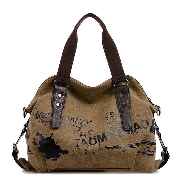 

zhuoku brand printing canvas women shoulder bags pattern casual female handbags vintage women hand bag khaki/coffee/red purse