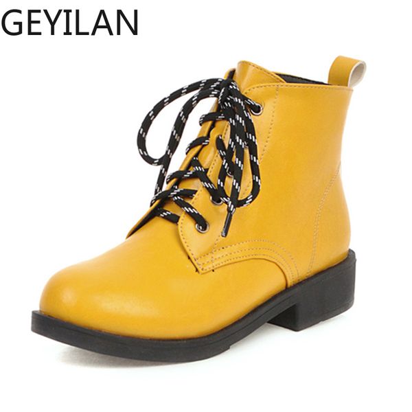 

2019 women flats yellow martins boots lady rubber ankle boots lady stripper chunky plus size fall winter burgundy jeans shoes, Black