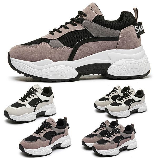 

outdoor walking women running shoes triple grey black browm white mesh comfortable breathable trainer designer sneakers size 35-40