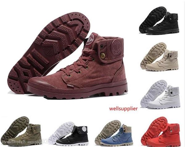 

mens boots palladium pallabrouse men high-army military ankle boots canvas sneakers casual shoes man anti-slip sport shoes