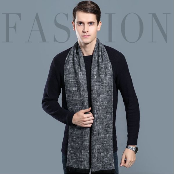 

2019 new men's scarf autumn and winter multi-purpose decorative men's business scarf multi-function warm 022, Blue;gray
