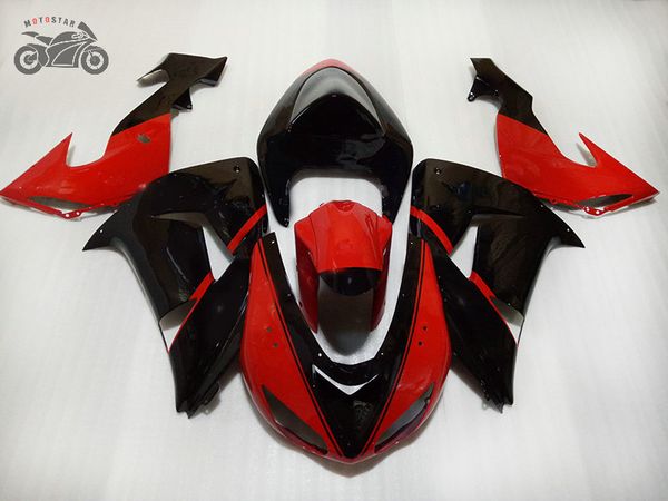 Kit carena in plastica ABS per Kawasaki ninja ZX10R 06 07 set carene rosso nero ZX10R 2006 2007 OT37