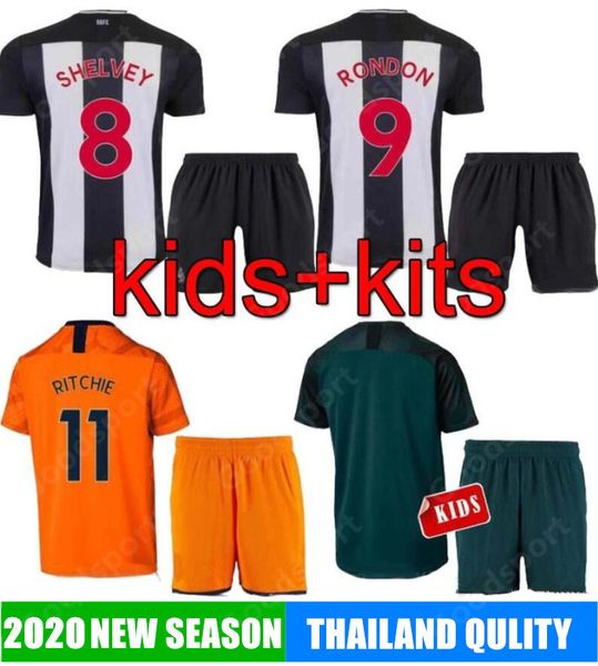

2019 2020 детские комплекты новые замки 17 перез 9 рондон соединенные футбол джерси хоселу ritchie longstaff hayden кенеди детская футболка, Black