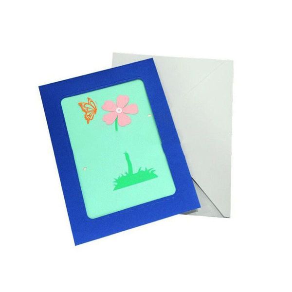 

lovely 3d pop up romantic butterflies greeting card laser cut animal postcard cartoon handmade creative gift