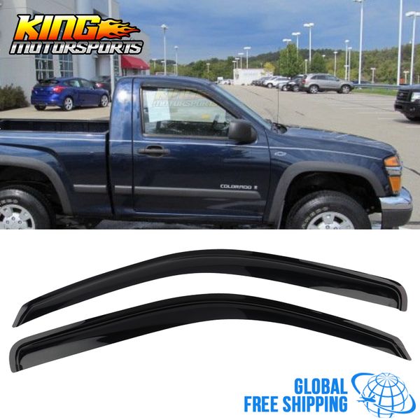 

fits 04-12 chevy colorado standard cab acrylic window visors 2pc set global ing