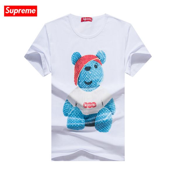 

красный ящик логотип футболки мужские дизайнера футболки роскошь тенденция бренда короткий рукав верховного письмо логотип медведь печать хл, White;black