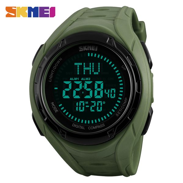 

skmei fashion sport watch men compass countdown alarm clock chrono digital swatch 5bar waterproof watches 1314, Slivery;brown