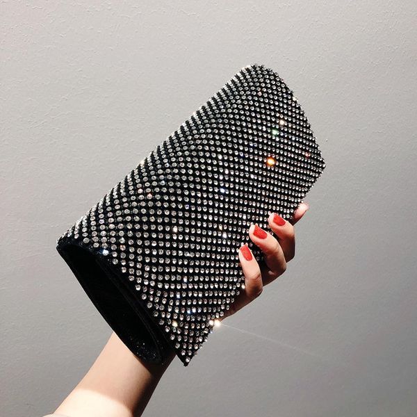 

bag women 2019 new summer clutch bag fashion net red dinner dress with diamonds shiny small handbag