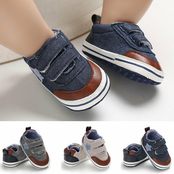 

2019 new baby casual shoes canvas leather soft sole crib shoes infant boy girl toddler sneaker anti-slip 0-18 months, Black