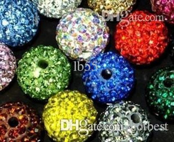 

12mm mixed micro pave cz disco ball crystal crystal bead bracelet necklace beads.mjpw wholesale stocky252521 x82