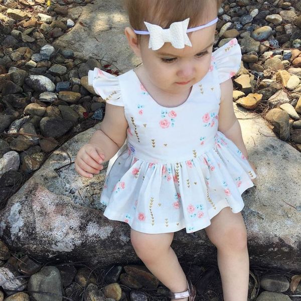 

summer baby dresses girls baby dress small sleeve flower kids flowers print princess exquisite, Red;yellow